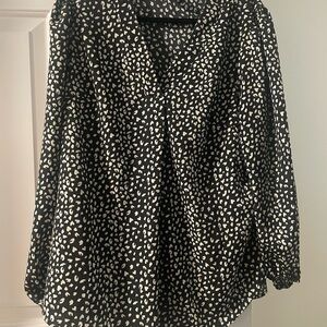 Black and White Blouse